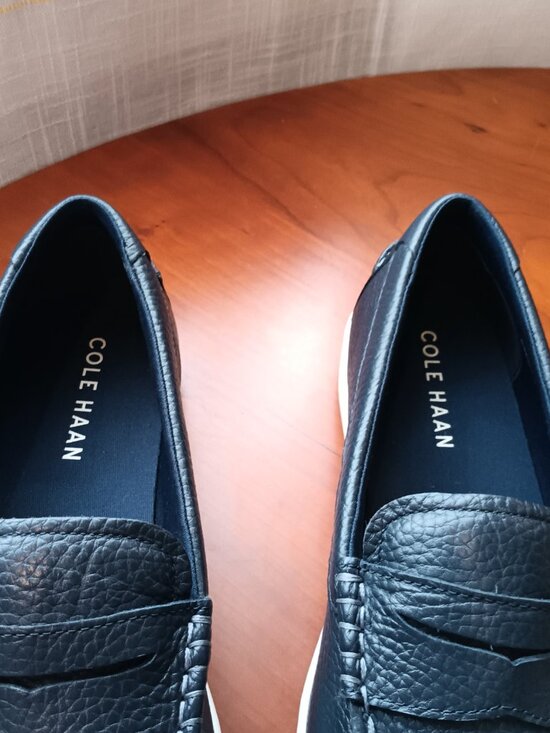 NWT Cole Haan Mens Navy Blue Pinch Leather Slip On Penny Loafer Size 11M